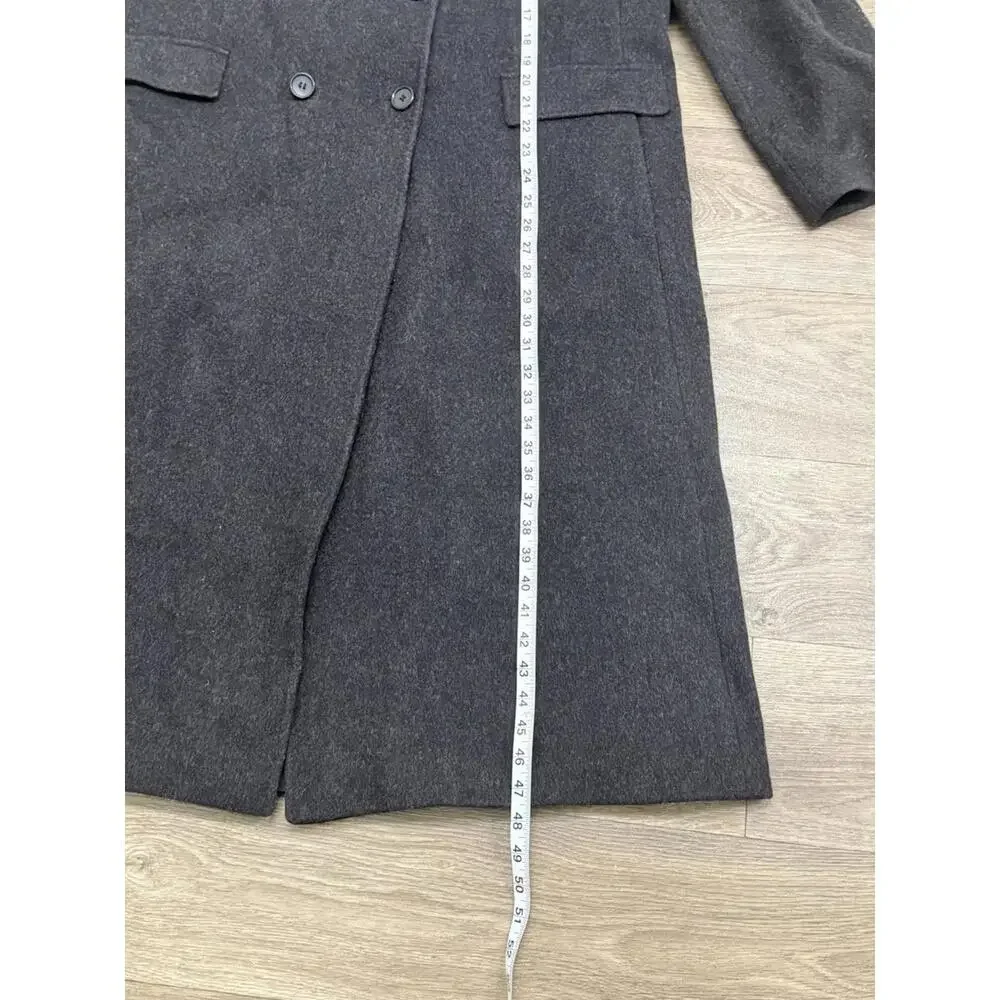 Vintage Pure New Wool Trench Coat Full Length Charcoal Sz 18 Made N Yugoslavia - Picture 7 of 13
